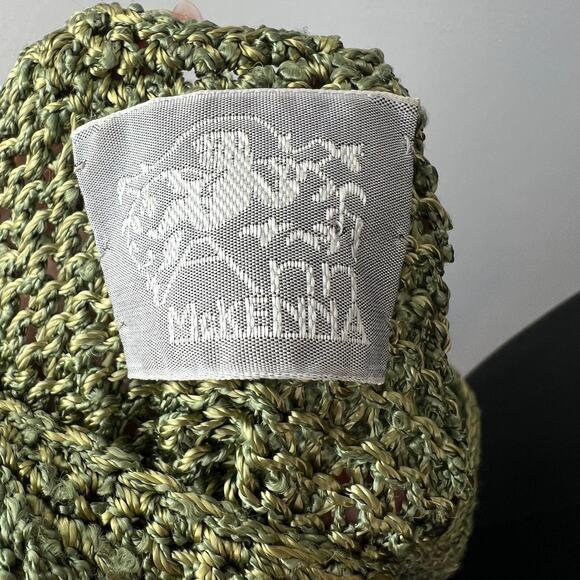 Vintage Ann McKenna Green Crochet Sweater Back Button Crew Long Sleeve Pullover - Picture 7 of 7